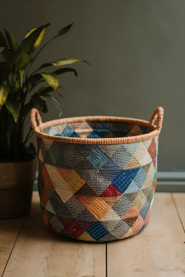 Batik Patchwork Basket Batik Patchwork Basket