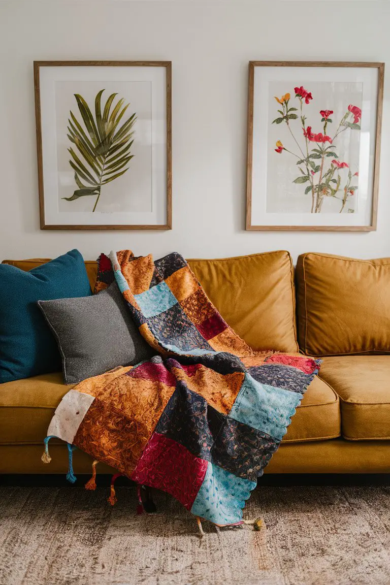 Colorful Blossoms Batik Throw Colorful Blossoms Batik Throw