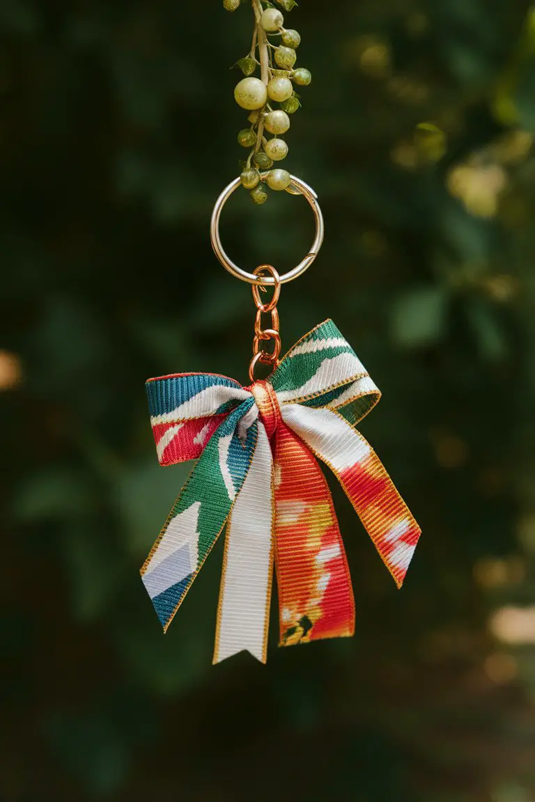 Batik Ribbon Keychain Charm Batik Ribbon Keychain Charm