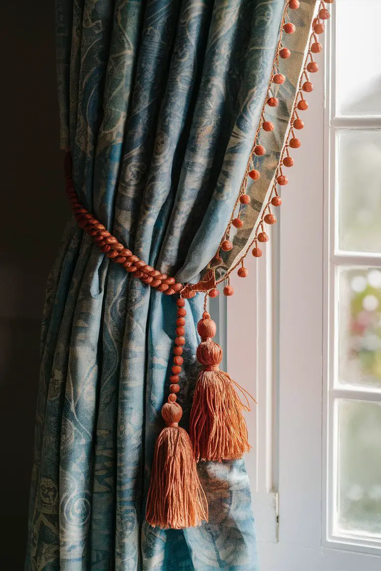 Batik Ribbon Tassel Curtain Tiebacks Batik Ribbon Tassel Curtain Tiebacks