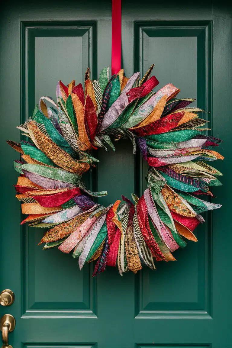 Floral Batik Ribbon Wreath Floral Batik Ribbon Wreath