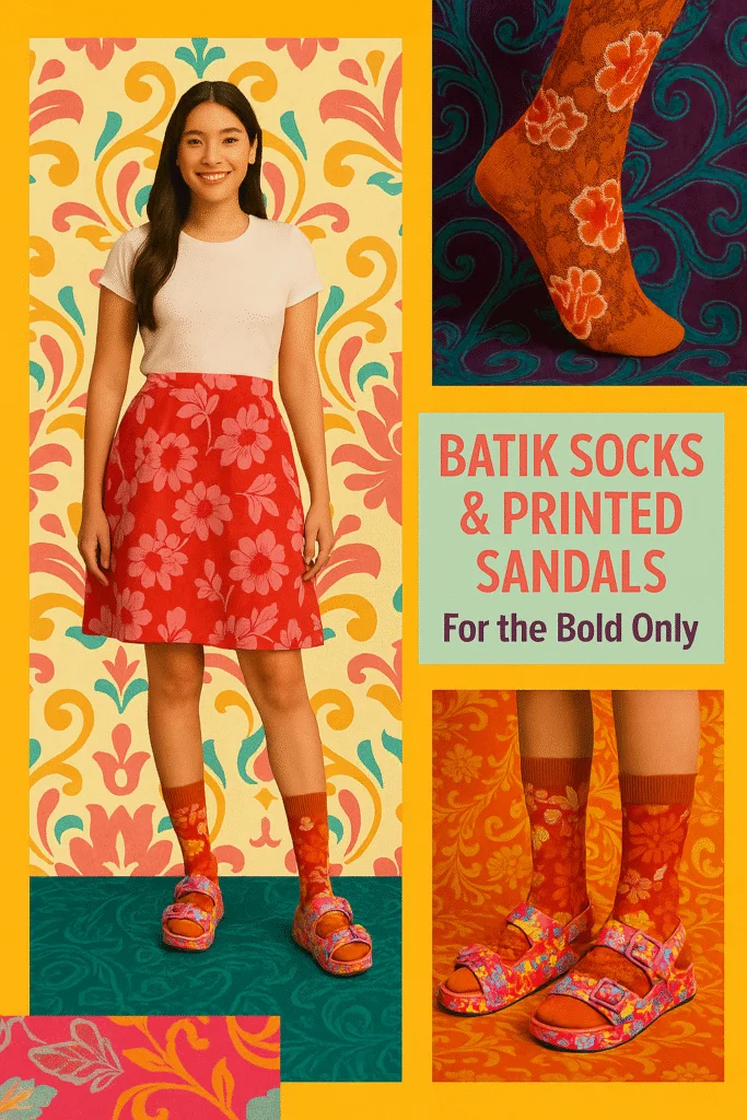 Batik Socks Printed Sandals 2