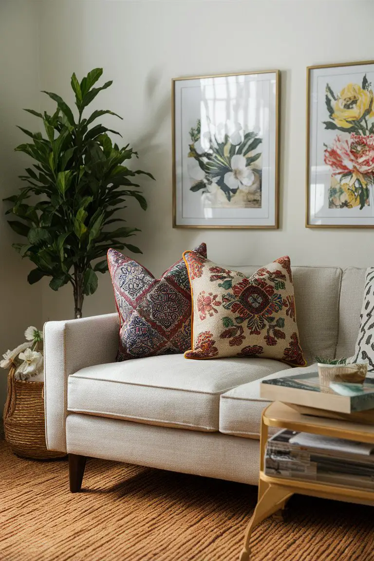 Batik Floral Delight Pillow Batik Floral Delight Pillow