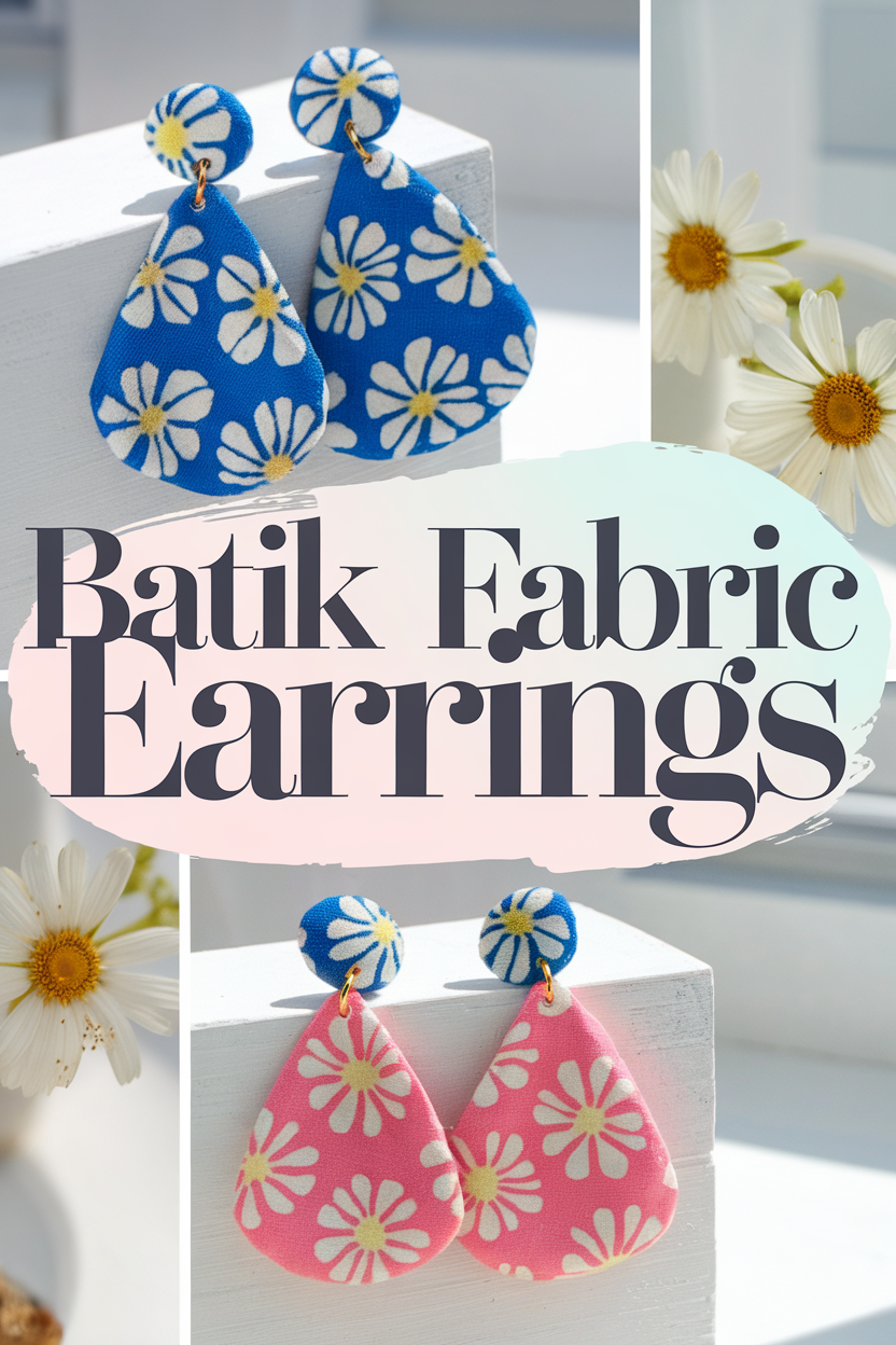 batik fabric earrings bbbbb 50993