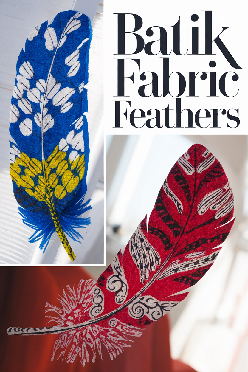 batik fabric feathers bbbbb 43195