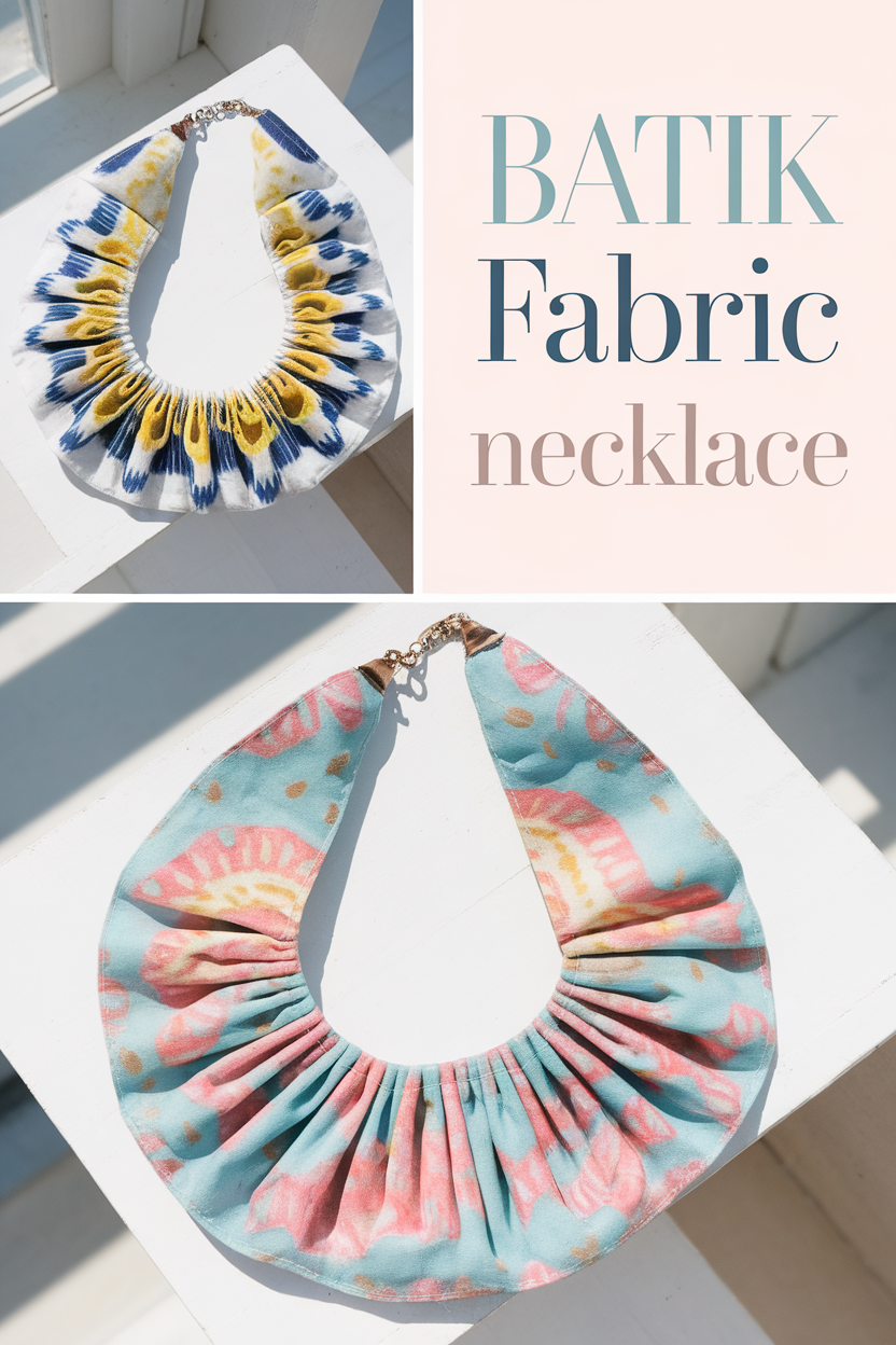 batik fabric necklace bbbbb 28809