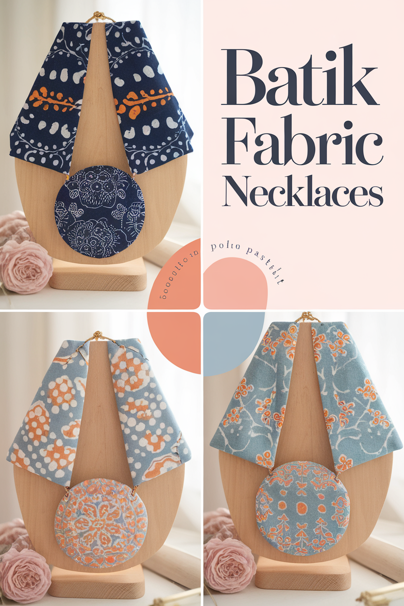 batik fabric necklaces bbbbb 42032