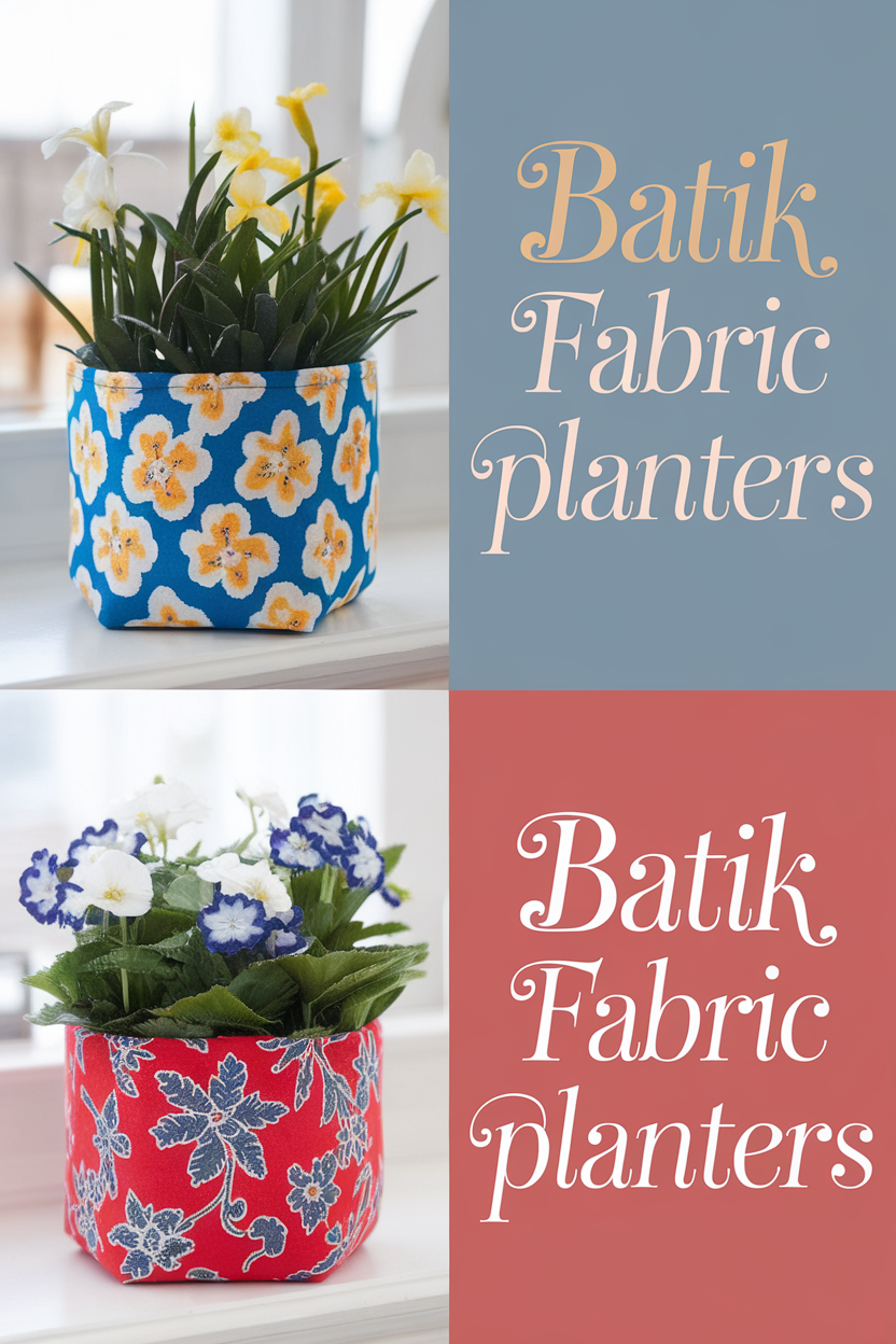 batik fabric planters bbbbb 52572