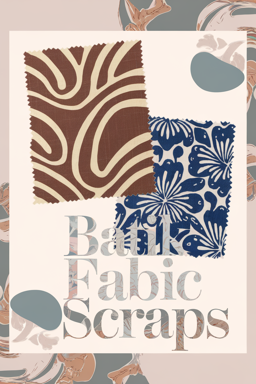 batik fabric scraps bbbbb 31302