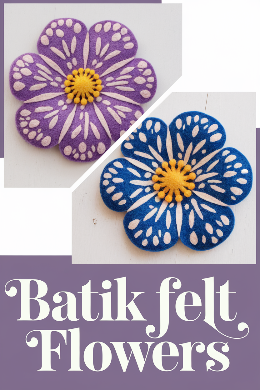 batik felt flowers bbbbb 30668