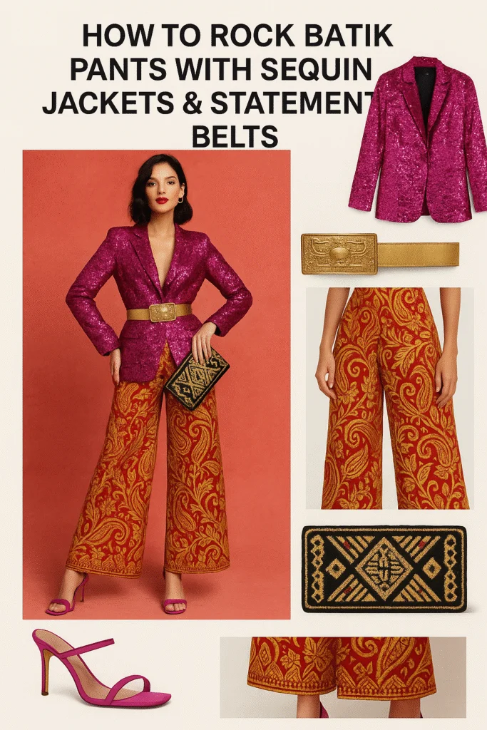 batik pants sequin jacket 1