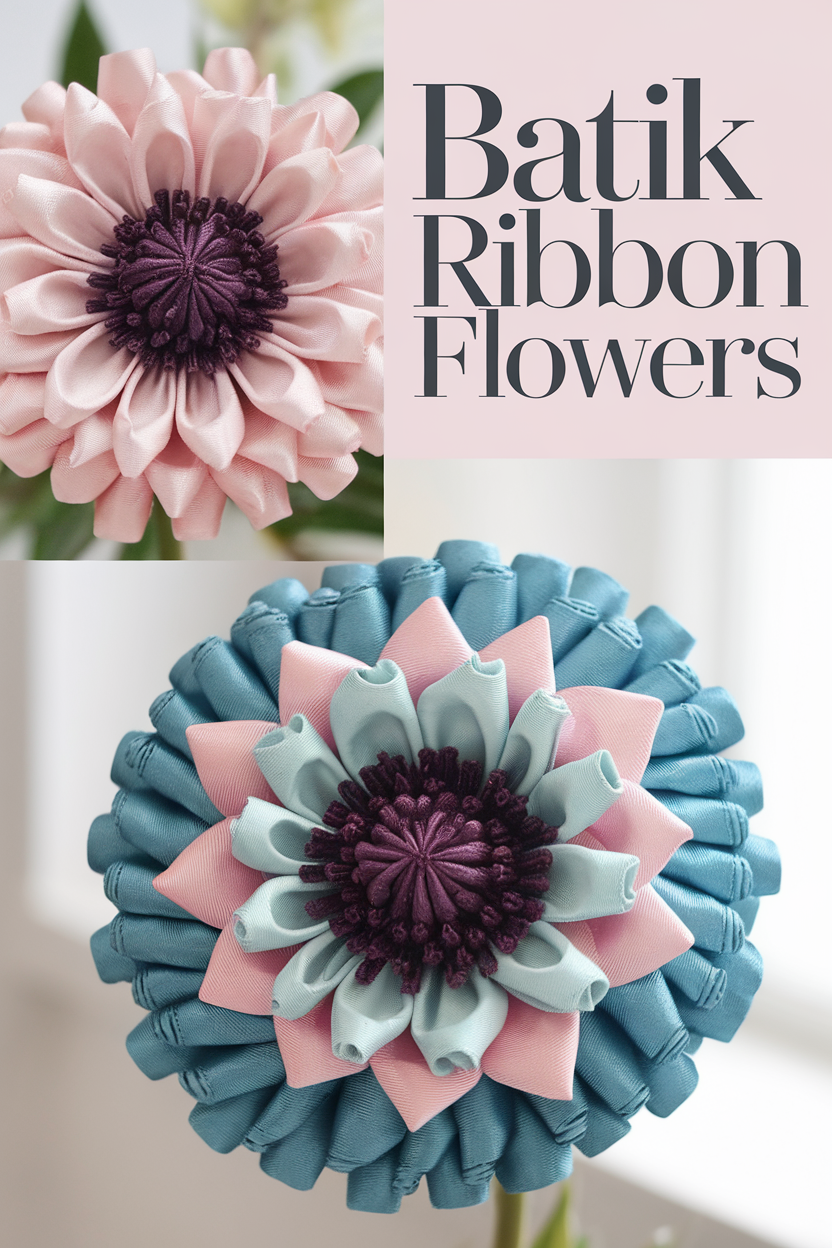 batik ribbon flowers bbbbb 65671
